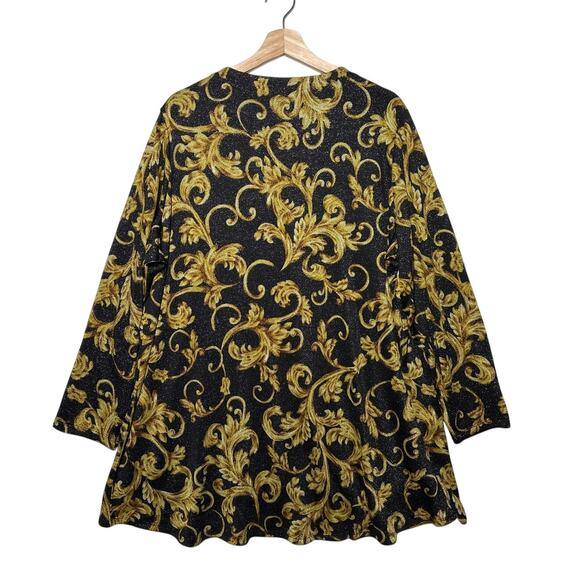 Susan Graver Printed Lurex Sweater Knit Top Women's A370895 Sz 2X Dressy Party - Picture 6 of 10